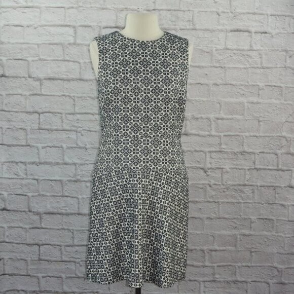 Tory Burch Flared Sleeveless Jacquard Dress 10 - Picture 2 of 9